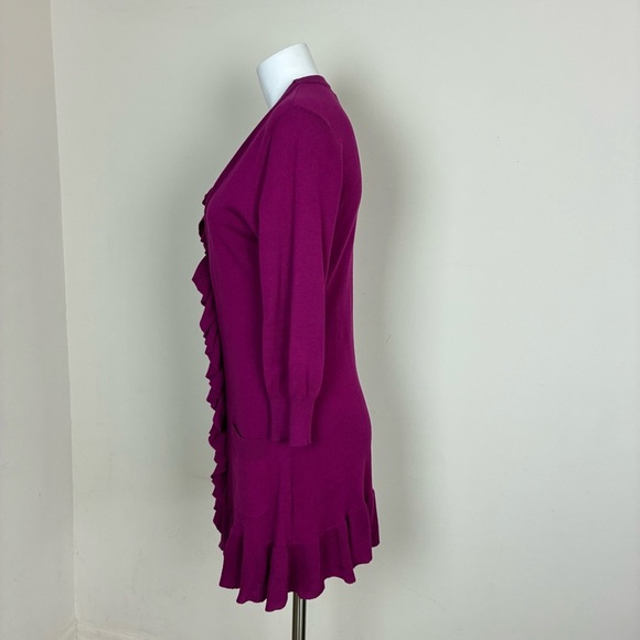 Anthro TABITHA Spilling Ruffle Tunic Cardigan Sweater- Sz M- - Picture 6 of 16